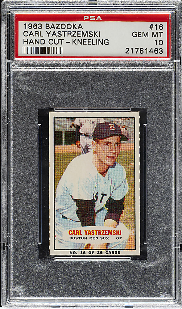 1963 Bazooka #16 Carl Yastrzemski Kneeling PSA GEM MINT 10 - 1 of 3!
