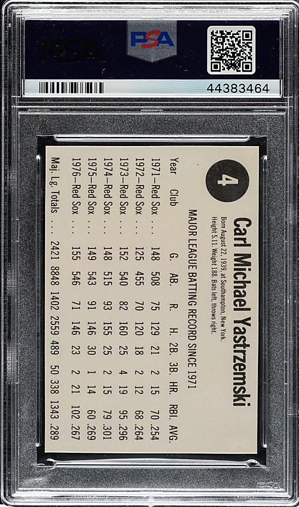 1977 Hostess Twinkies #4 Carl Yastrzemski PSA GEM MINT 10 - 1 of 2!