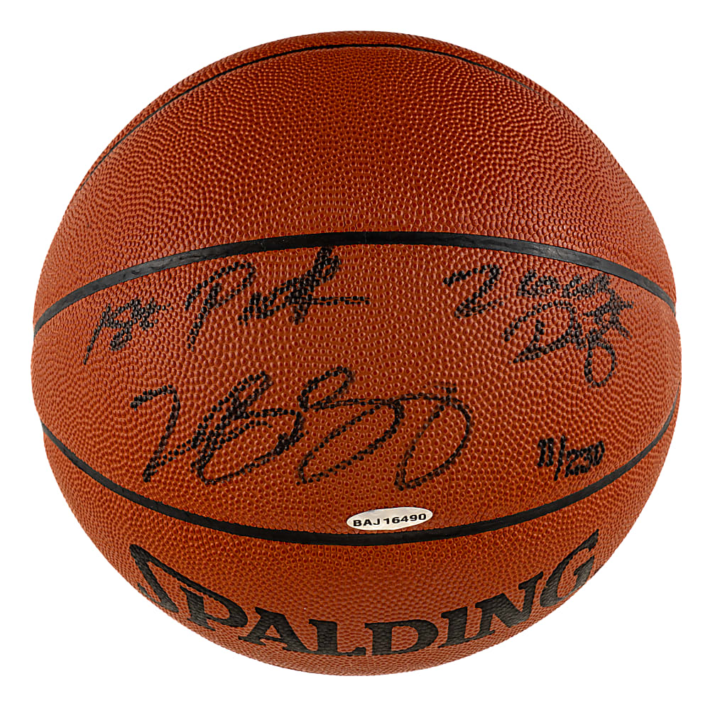 LeBron James Signed Limited-Edition Basketball with "1st Pick 2003 Draft" - Upper Deck and JSA
