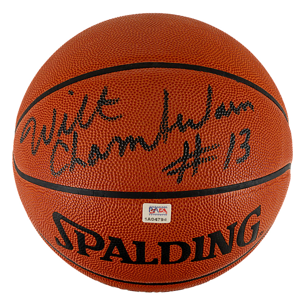 Wilt Chamberlain Signed Basketball PSA/DNA MINT 9