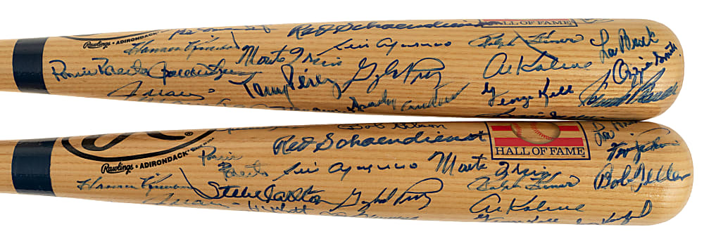 Hall of Fame Multi-Signed Bat Pair with Koufax, Seaver, Berra, and Musial