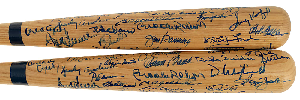 Hall of Fame Multi-Signed Bat Pair with Koufax, Seaver, Berra, and Musial