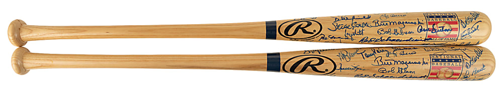 Hall of Fame Multi-Signed Bat Pair with Koufax, Seaver, Berra, and Musial