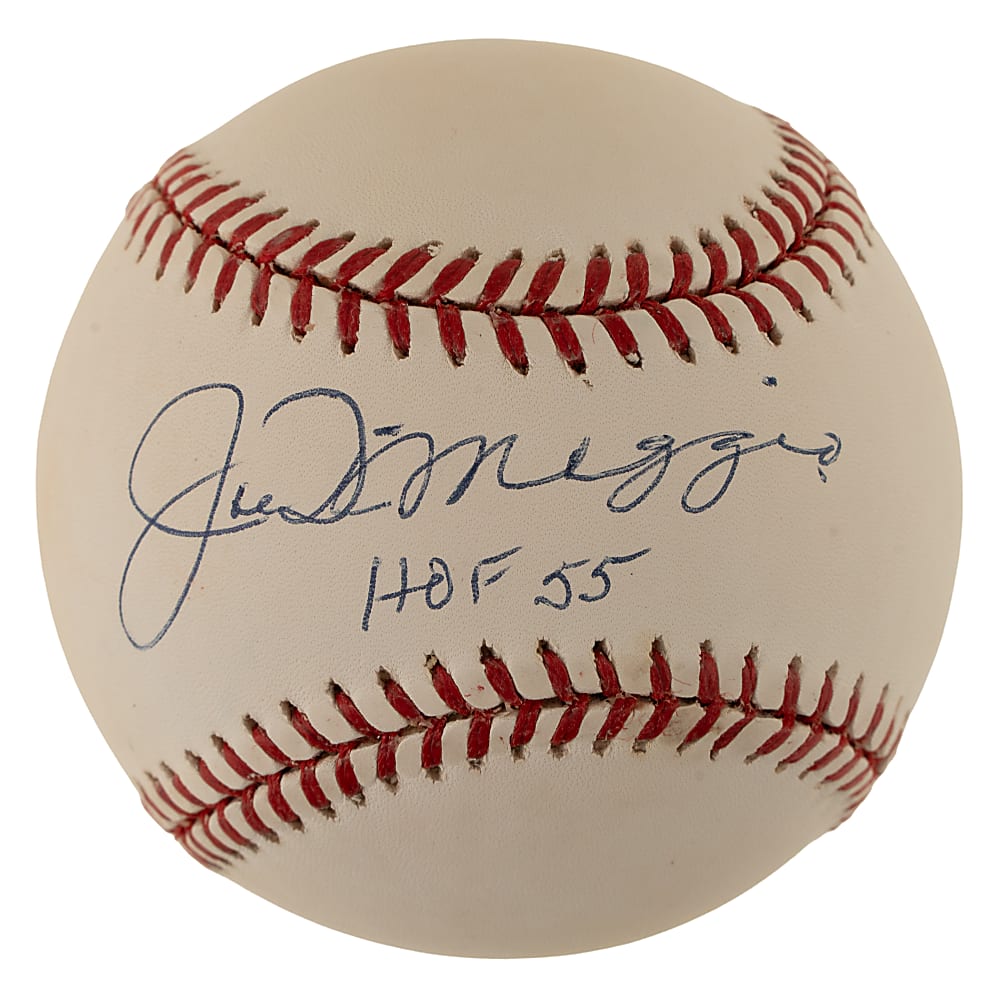 Joe DiMaggio Single-Signed Baseball with "HOF 55" Inscription - JSA