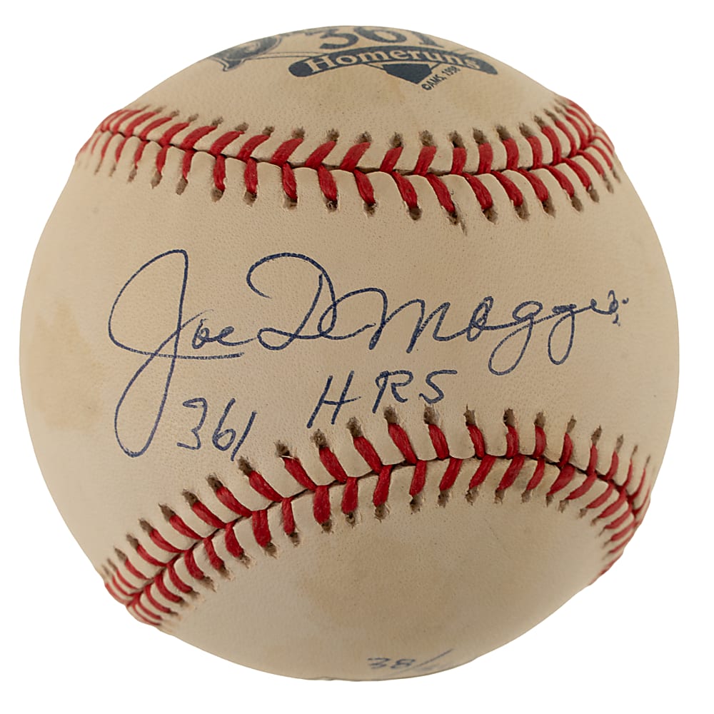 Joe DiMaggio Single-Signed Limited-Edition Baseball with "361 HRS" Inscription - JSA