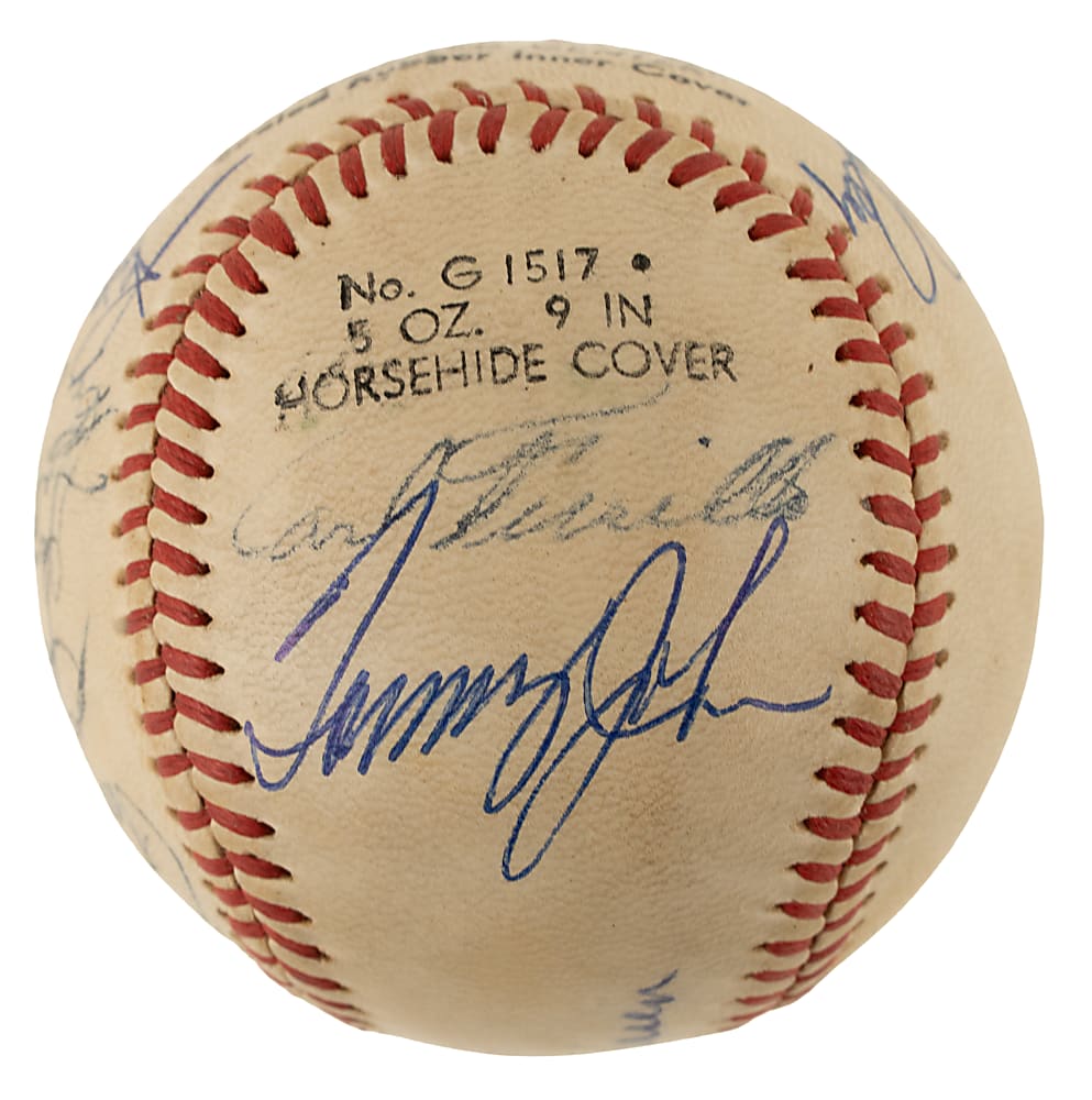 Brooklyn/Los Angeles Dodgers Multi-Signed Baseball with Robinson, Campanella, Hodges, Reese, and Snider - PSA/DNA