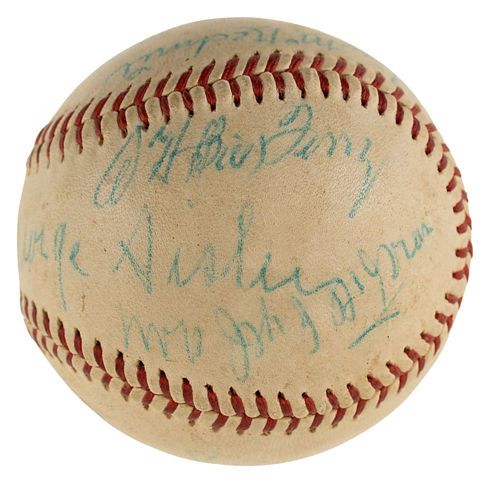 Circa 1950s Hall of Fame Multi-Signed Baseball with Foxx, Hornsby, Sisler, Grove, and McKechnie - PSA/DNA and Beckett