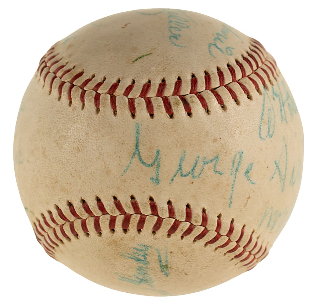 Circa 1950s Hall of Fame Multi-Signed Baseball with Foxx, Hornsby, Sisler, Grove, and McKechnie - PSA/DNA and Beckett