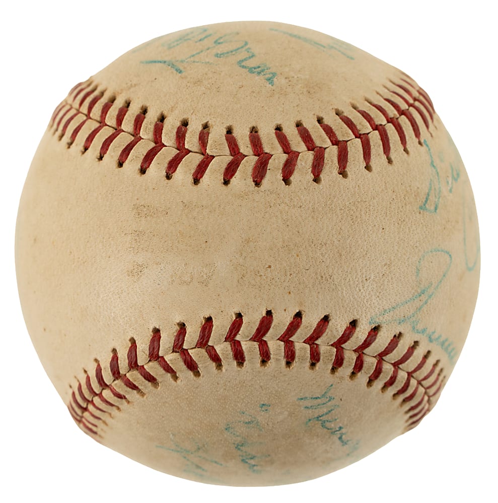 Circa 1950s Hall of Fame Multi-Signed Baseball with Foxx, Hornsby, Sisler, Grove, and McKechnie - PSA/DNA and Beckett