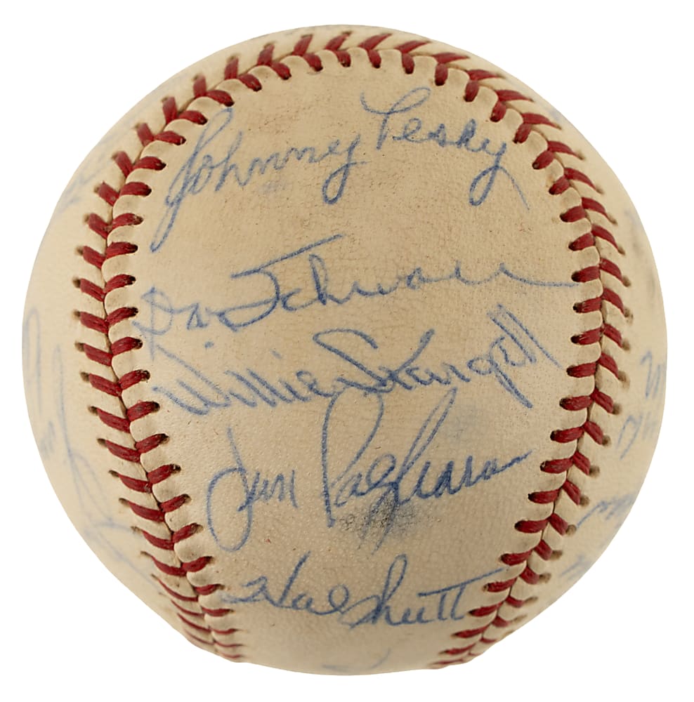 1966 Pittsburgh Pirates Team-Signed Baseball with Roberto Clemente - PSA/DNA