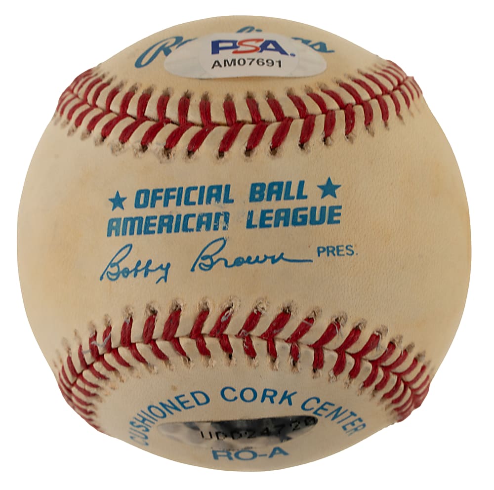 Mickey Mantle Single-Signed Baseball with "NO. 7" Inscription - PSA/DNA