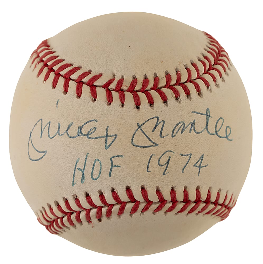 Mickey Mantle Single-Signed Baseball with  "HOF 1974" Inscription - PSA/DNA