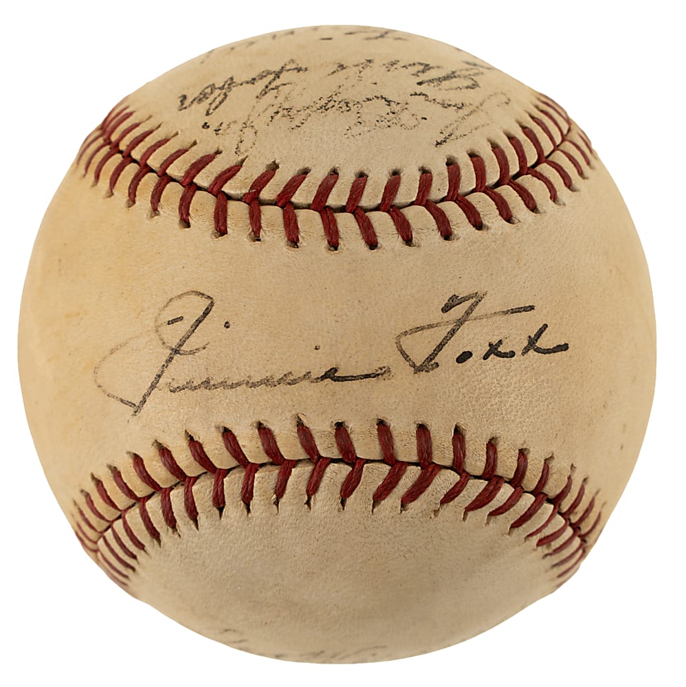 1940 Boston Red Sox Multi-Signed Baseball with Jimmie Foxx and Ted Williams - Beckett