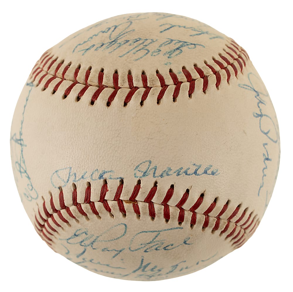 Circa 1960s Hall of Fame and Stars Multi-Signed Baseball with Mantle, Aaron, Mays, and Hodges - JSA