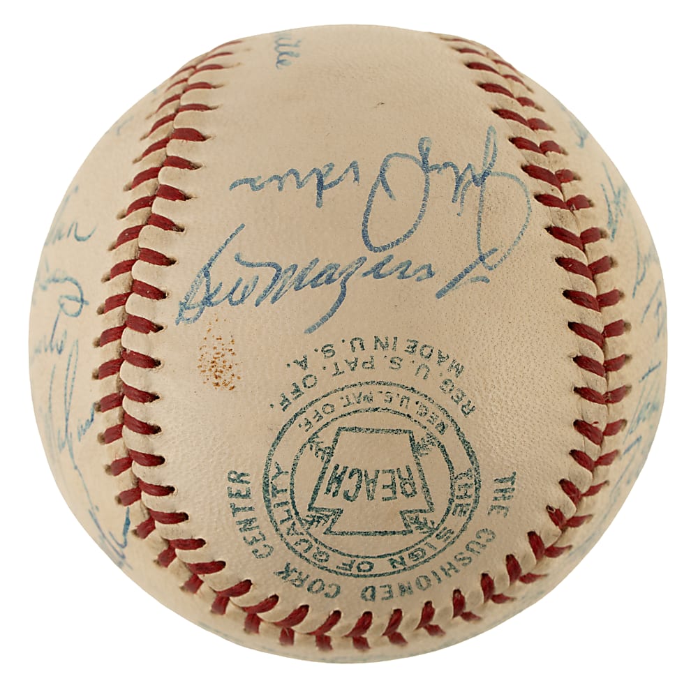 Circa 1960s Hall of Fame and Stars Multi-Signed Baseball with Mantle, Aaron, Mays, and Hodges - JSA