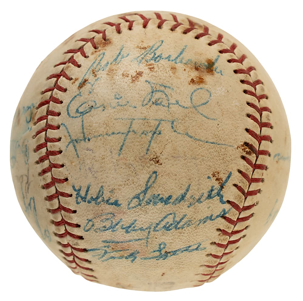 1953 Cincinnati Reds Team-Signed Baseball with Rogers Hornsby - JSA
