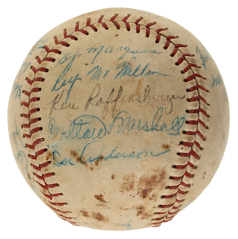 1953 Cincinnati Reds Team-Signed Baseball with Rogers Hornsby - JSA