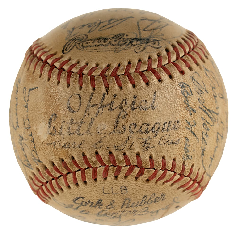 1954 New York Yankees and Brooklyn Dodgers Multi-Signed Baseball with Mantle, Stengel, Hodges, and Reese - PSA/DNA and Beckett