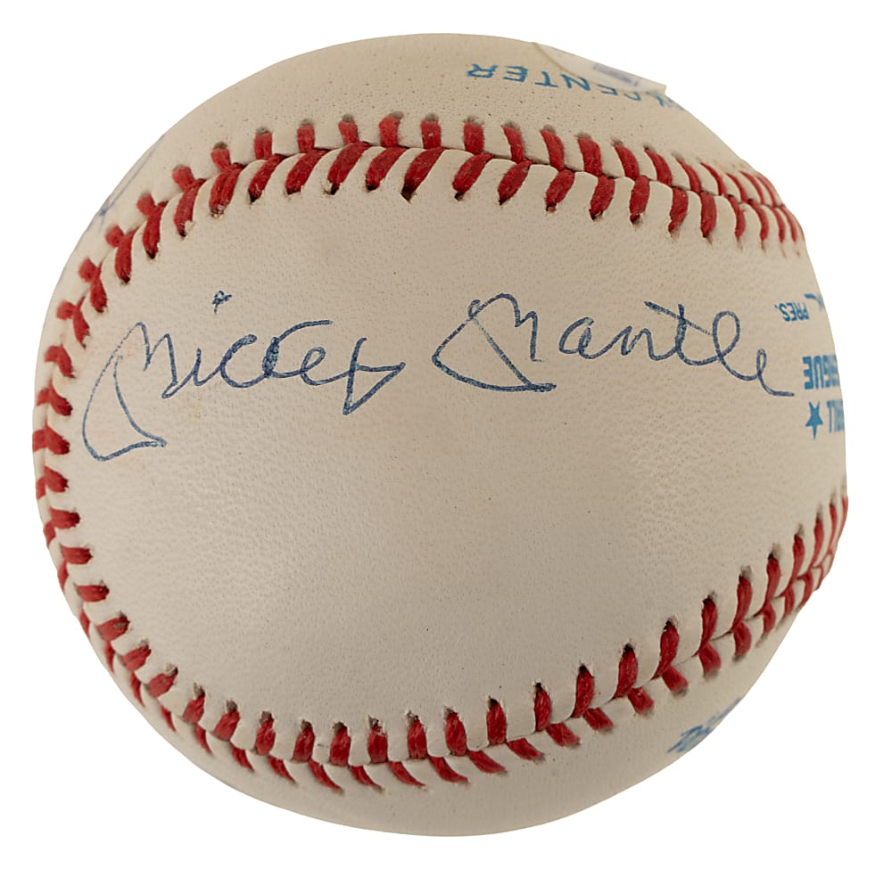 Joe DiMaggio, Mickey Mantle, and Ted Williams Signed Baseball - PSA/DNA