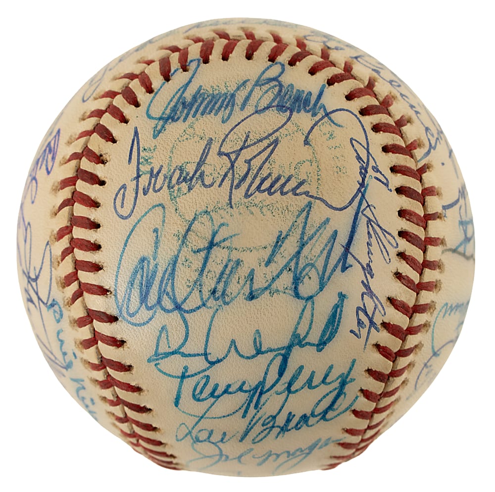 Hall of Fame and Stars Multi-Signed Baseball with Mantle, Williams, Seaver, and Aaron - JSA