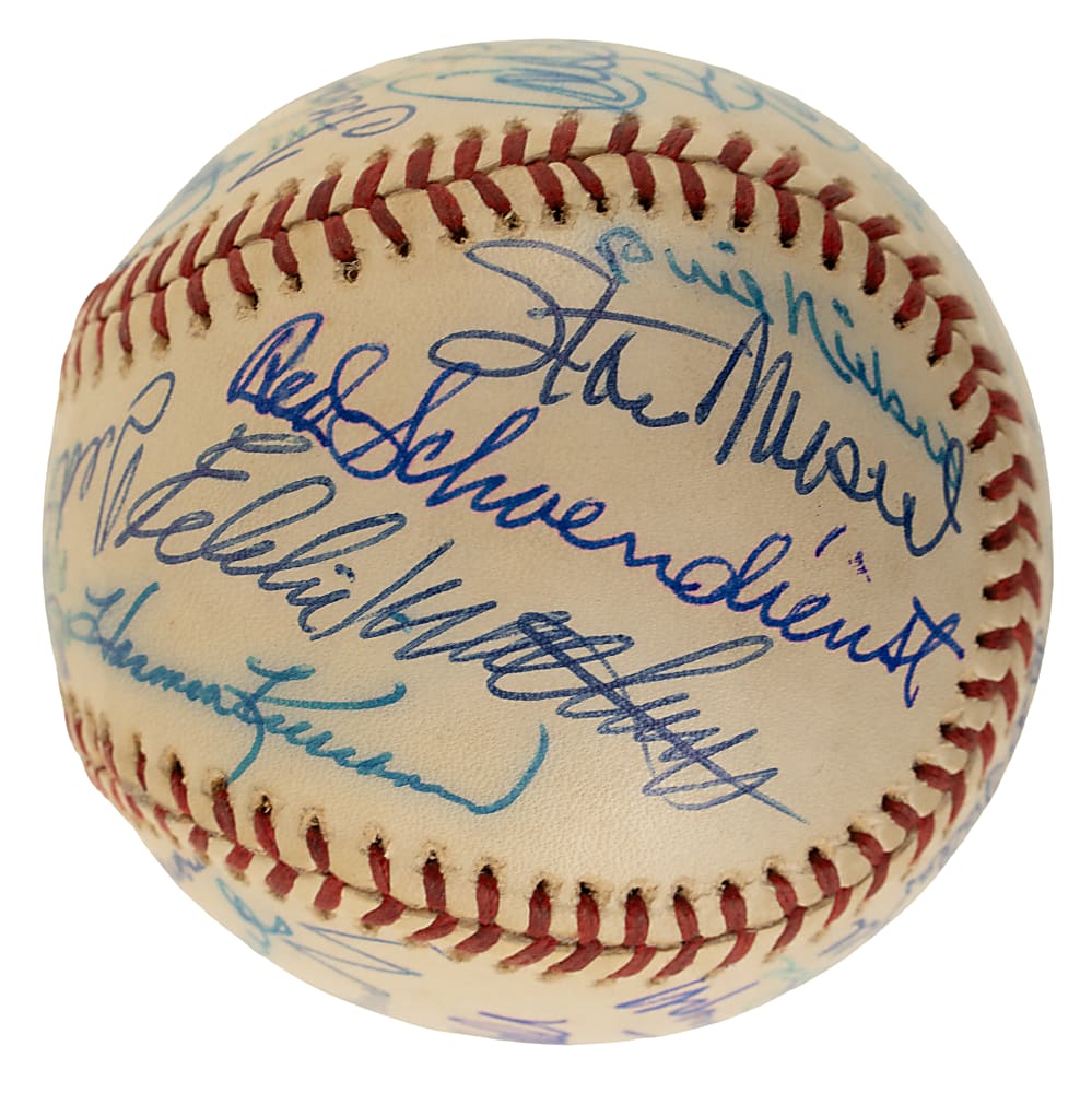 Hall of Fame and Stars Multi-Signed Baseball with Mantle, Williams, Seaver, and Aaron - JSA