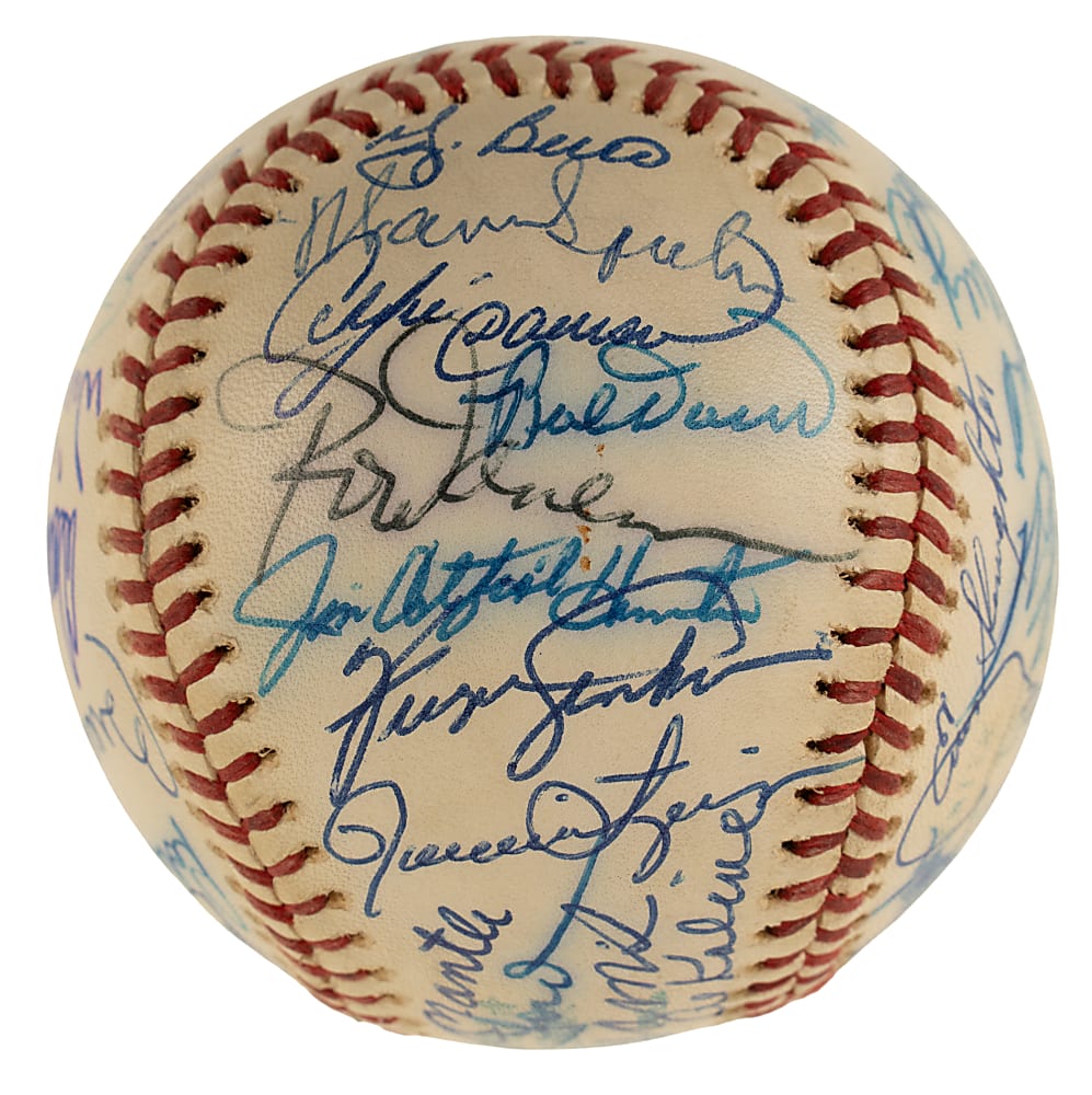 Hall of Fame and Stars Multi-Signed Baseball with Mantle, Williams, Seaver, and Aaron - JSA