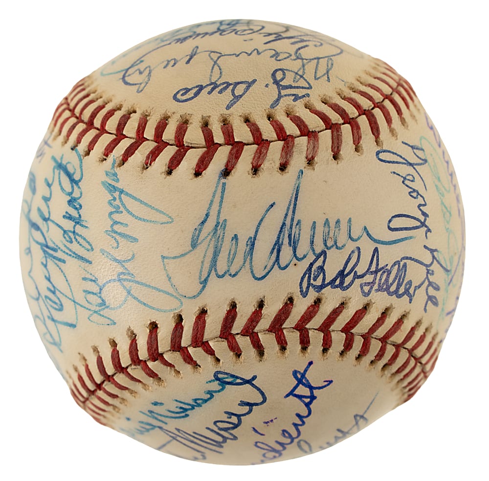 Hall of Fame and Stars Multi-Signed Baseball with Mantle, Williams, Seaver, and Aaron - JSA