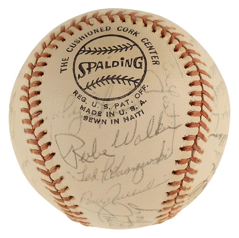 Circa 1970s Hall of Fame and Stars Multi-Signed Baseball with Joe DiMaggio and Willie Mays on Sweet Spot - JSA