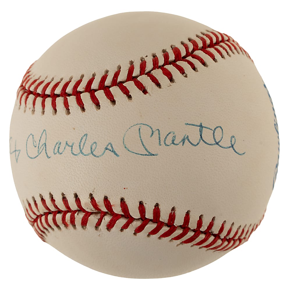 "Mickey Charles Mantle" Full-Name Single-Signed Baseball - Beckett and PSA/DNA