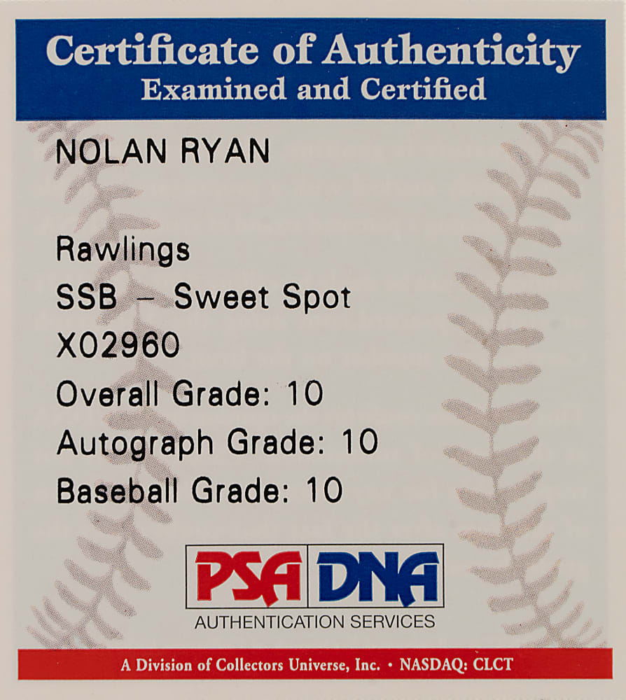 Nolan Ryan Signed Baseball with Multiple Inscriptions PSA/DNA GEM MINT 10