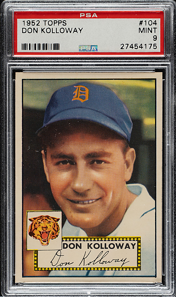 1952 Topps #104 Don Kolloway PSA MINT 9