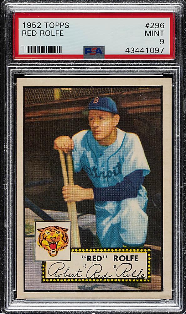 1952 Topps #296 Red Rolfe PSA MINT 9 - Highest Graded!