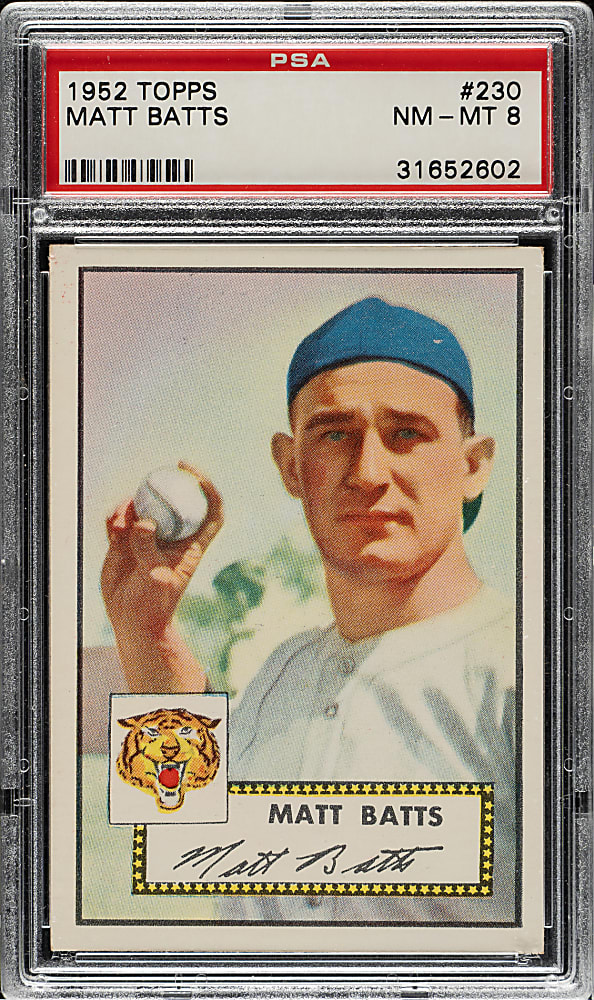 1952 Topps #230 Matt Batts PSA NM-MT 8