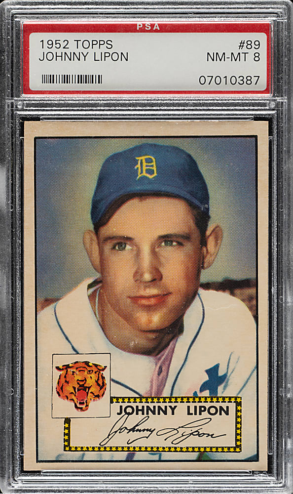 1952 Topps #89 Johnny Lipon PSA NM-MT 8
