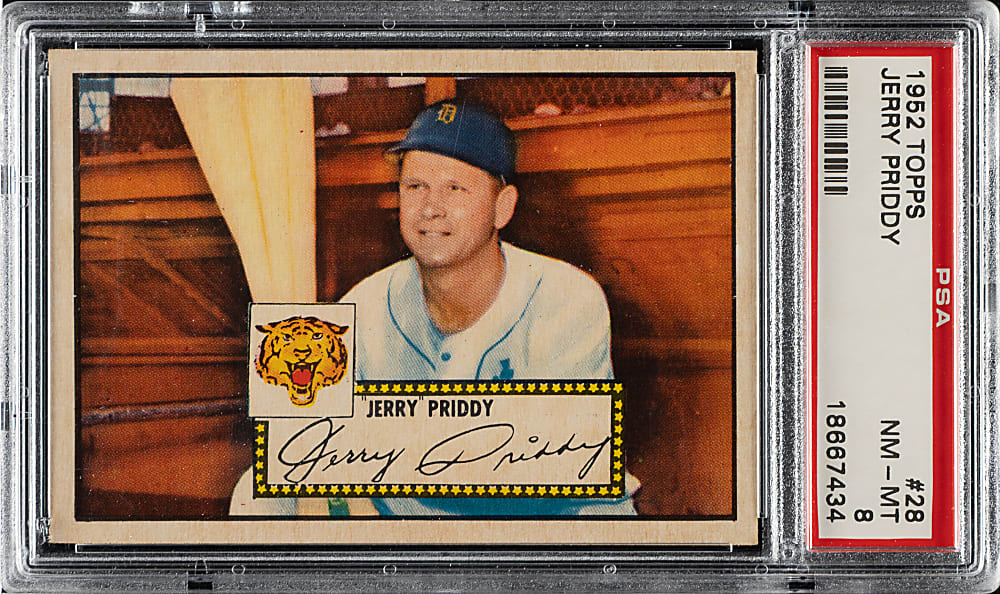 1952 Topps #28 Jerry Priddy PSA NM-MT 8