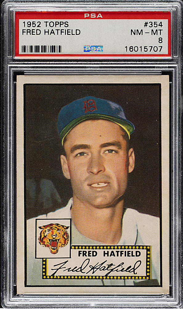 1952 Topps #354 Fred Hatfield High Number PSA NM-MT 8