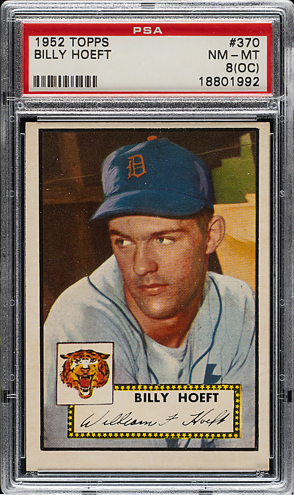 1952 Topps #370 Billy Hoeft High Number PSA NM-MT 8 (OC)