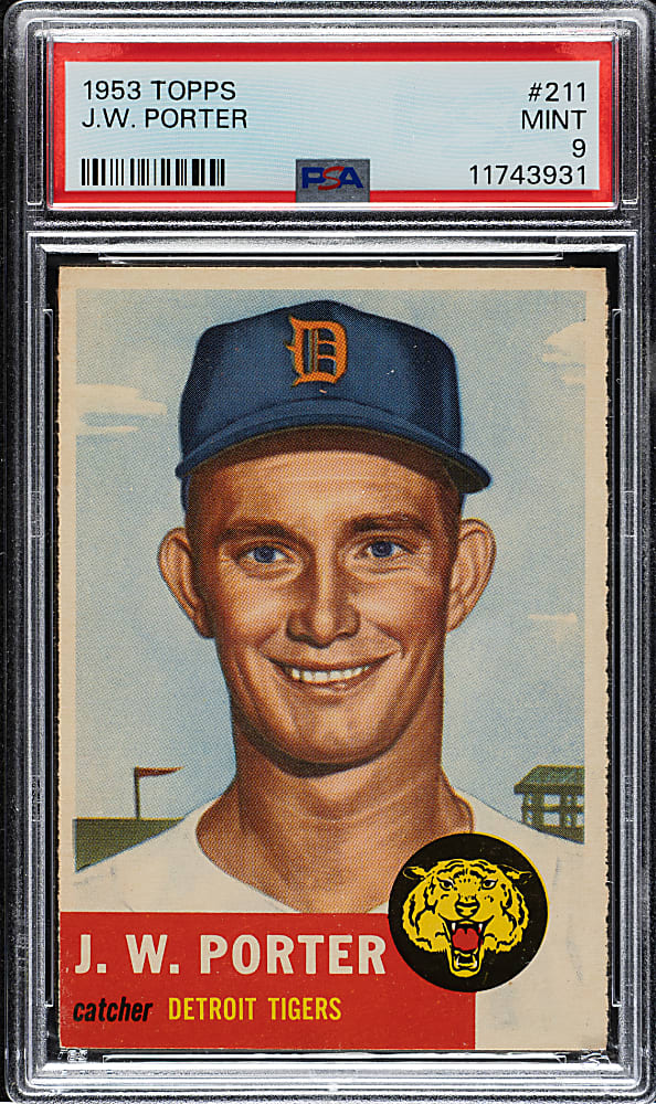 1953 Topps #211 J. W. Porter PSA MINT 9