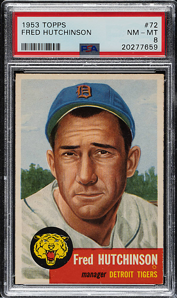1953 Topps #72 Fred Hutchinson Short Print PSA NM-MT 8