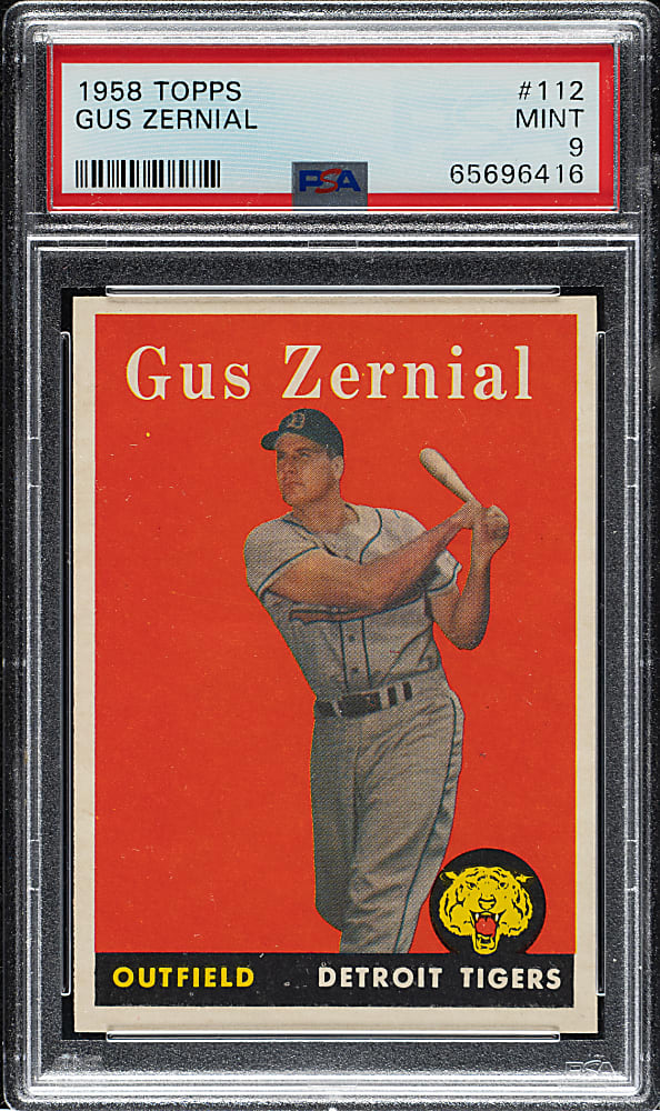 1958 Topps #112 Gus Zernial PSA MINT 9