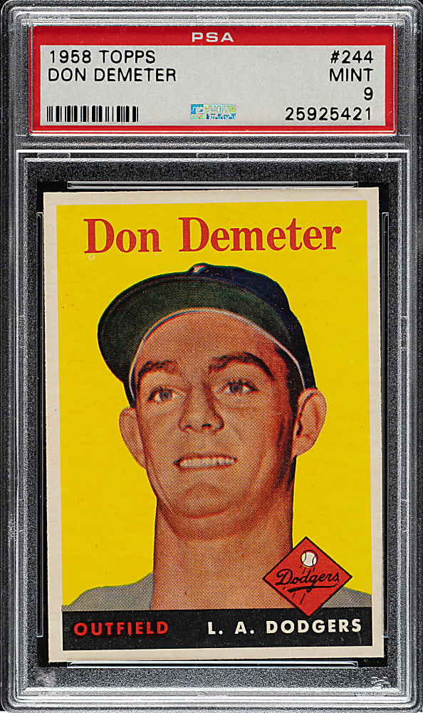 1958 Topps #244 Don Demeter PSA MINT 9 - Highest Graded!