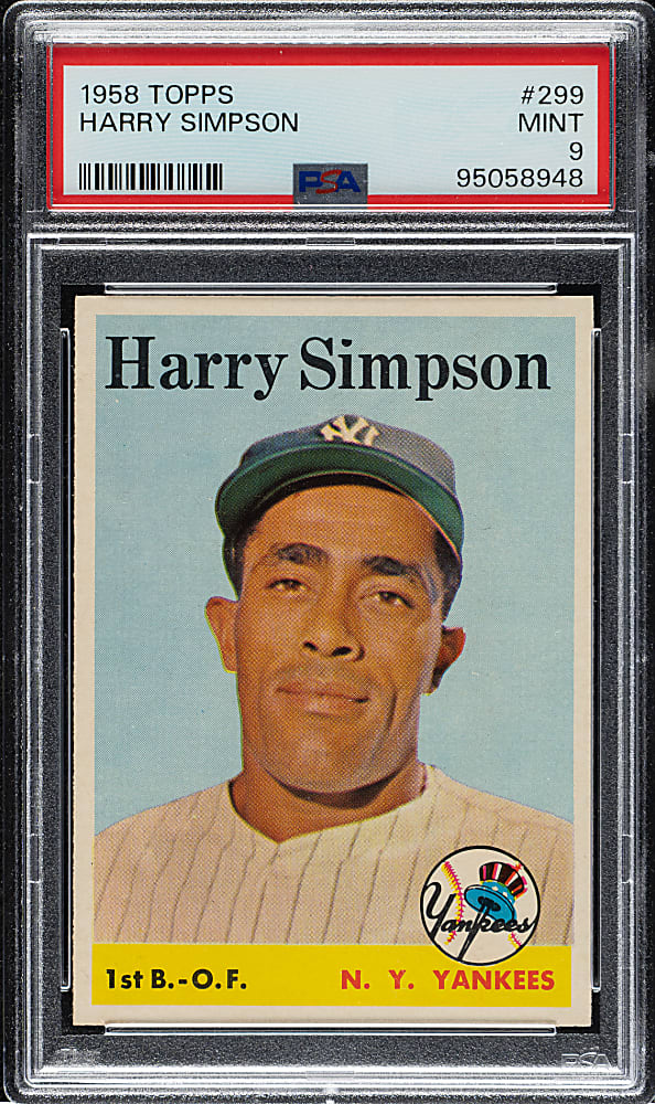 1958 Topps #299 Harry Simpson PSA MINT 9 - Highest Graded!