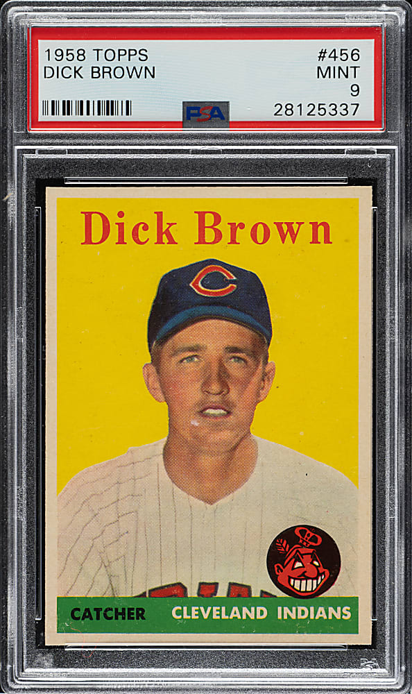 1958 Topps #456 Dick Brown PSA MINT 9 - Highest Graded!
