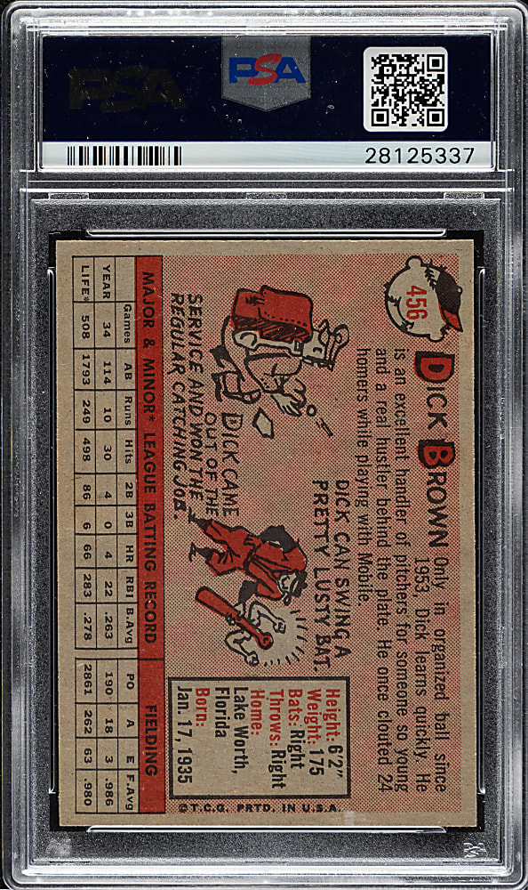 1958 Topps #456 Dick Brown PSA MINT 9 - Highest Graded!