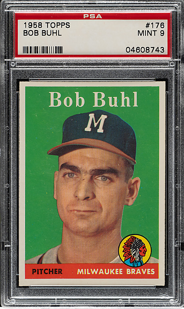 1958 Topps #176 Bob Buhl PSA MINT 9