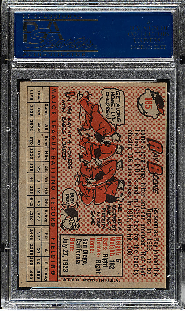 1958 Topps #185 Ray Boone PSA MINT 9