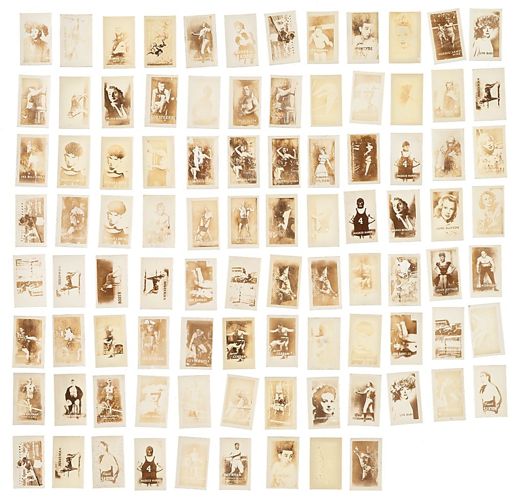 1948 Topps "Magic Photos" Collection (97) Including Johnny Lujack, Joe Louis, and Jesse Owens