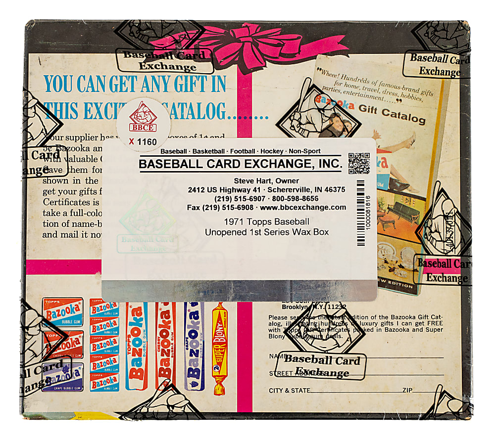 Extremely Rare 1971 Topps First Series Unopened Wax Box (24 Packs) - BBCE