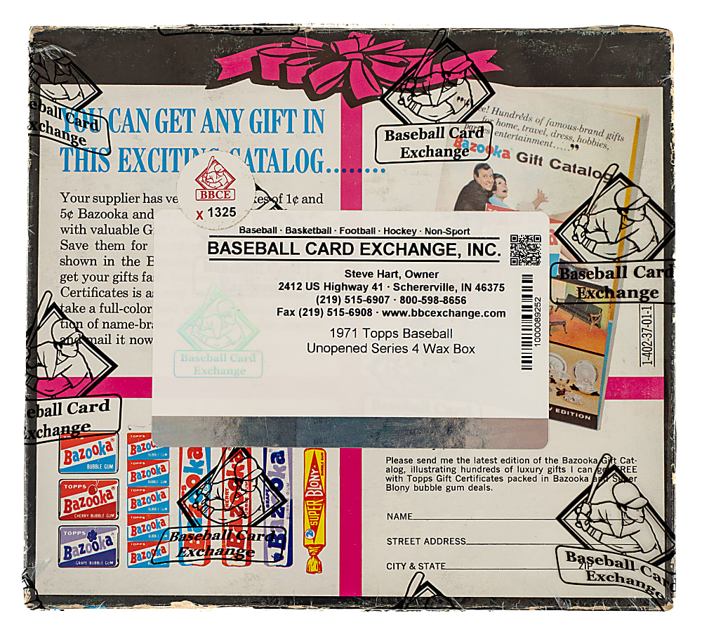 Extremely Rare 1971 Topps Fourth Series Unopened Wax Box (24 Packs) - BBCE