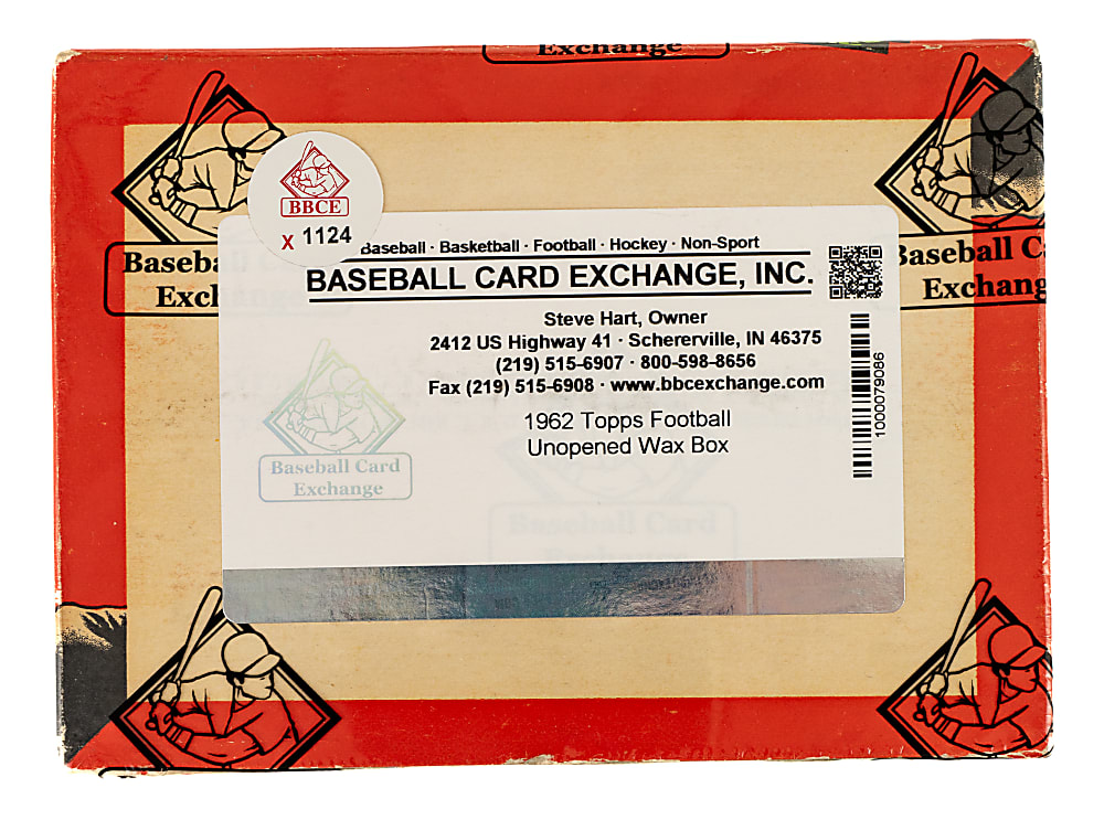 Extremely Rare 1962 Topps Football Unopened Wax Box (24 Packs) - BBCE